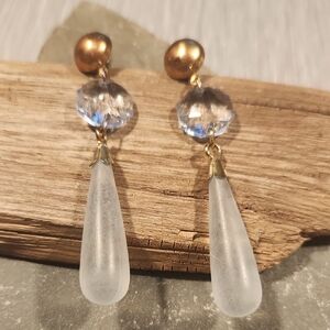Vintage Pierced Earrings.  Pale Blue And Gorgeous!